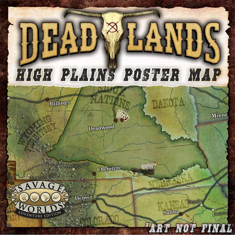 Deadlands, the Weird West: Hell on the High Plains Poster Map